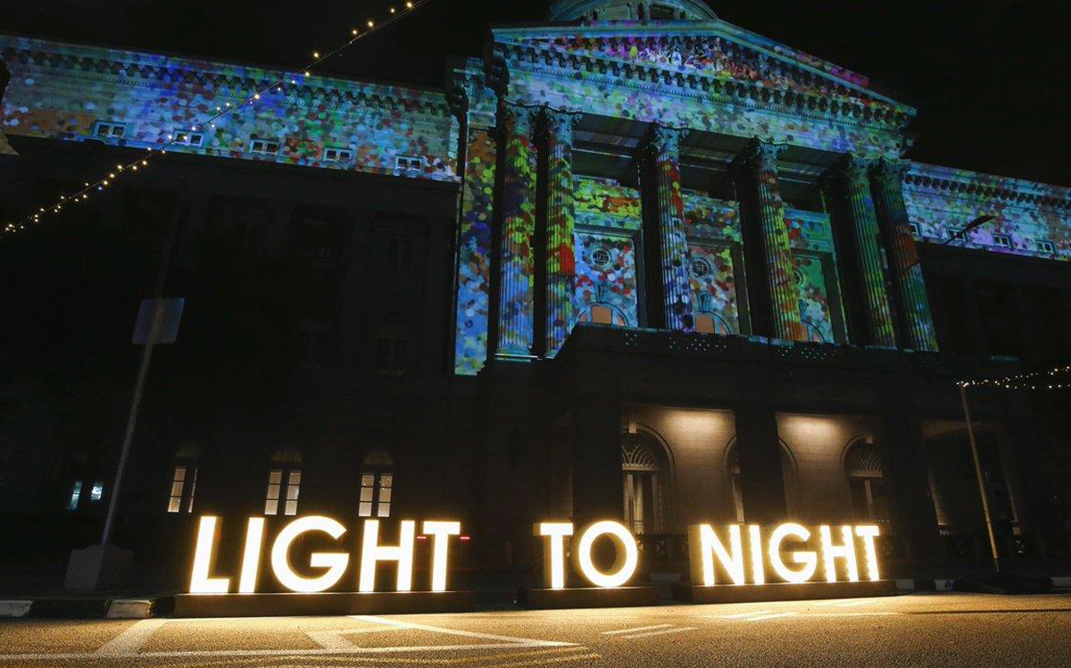 Light to Night Festival at National Gallery Singapore.
