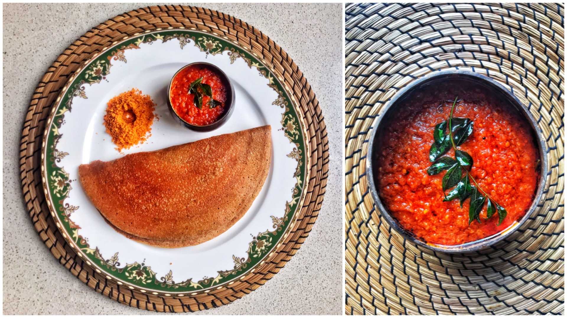 How to make Instant Multigrain Thosai With Tomato Thokku.