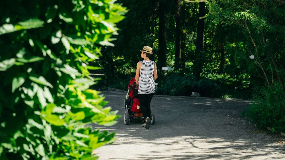 Stroller-friendly walks for family.