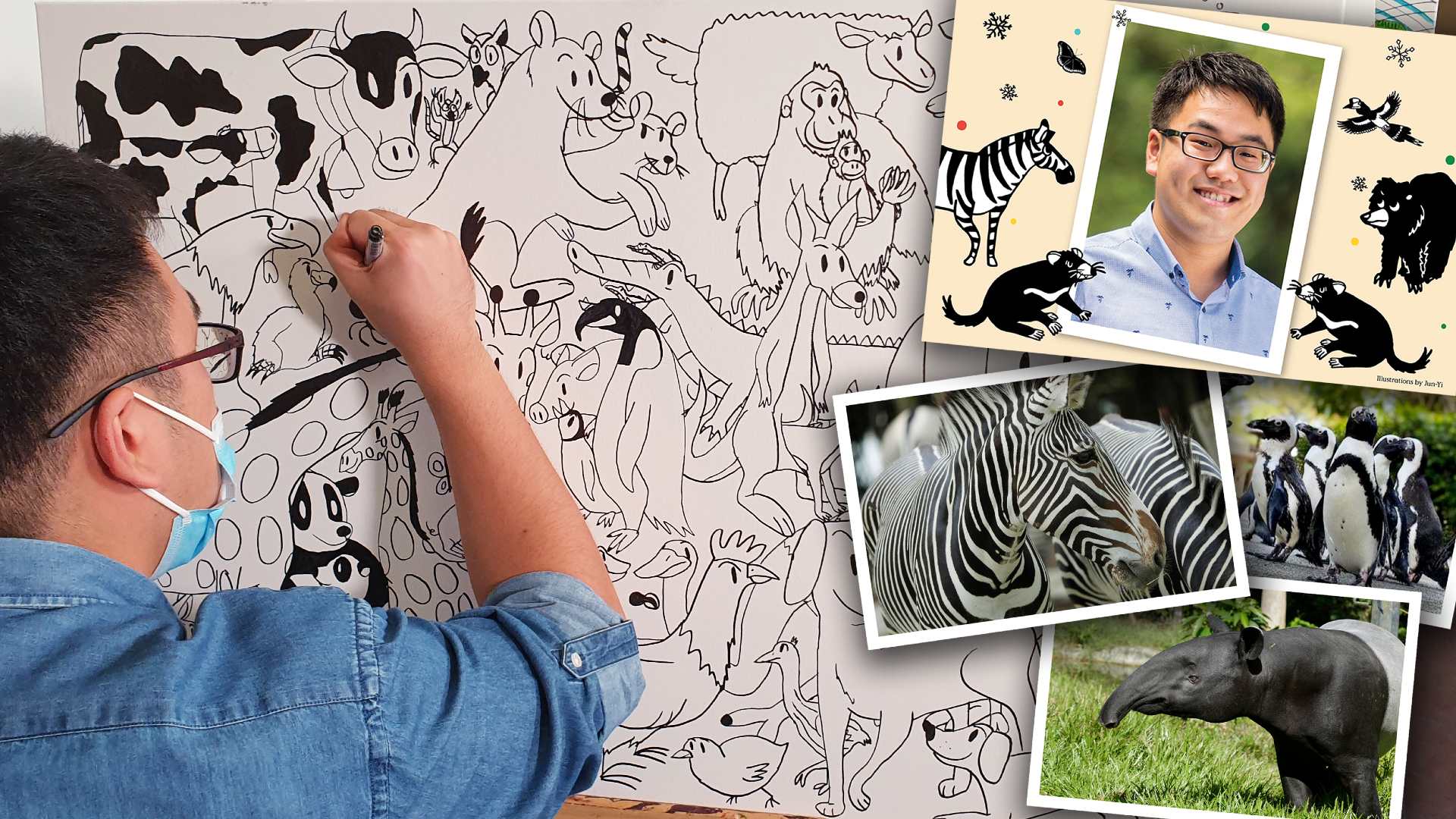 Tay Jun-Yi loves to draw animals engaging in social interactions.