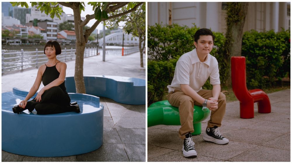Joyce Beetuan Koh and Lua Boon Kai are two of six artists whose art benches are part of Benchmarks, a new public art trail commissioned by the Civic District Alliance.