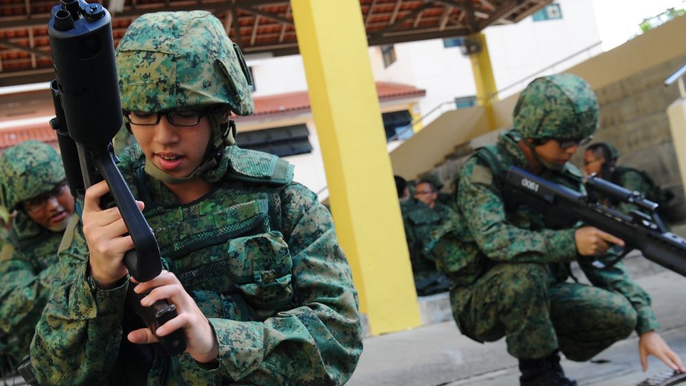 Recruits reporting for National Service (NS) in Singapore