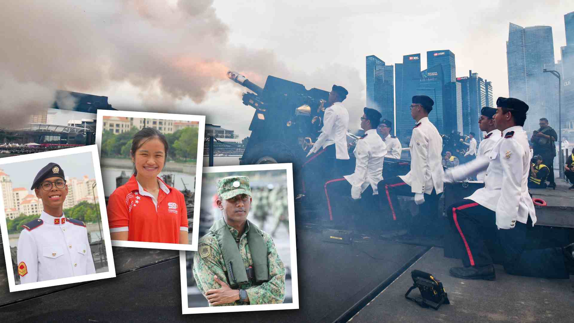 Working hard to put together the highest military honour, the 21-gun salute.