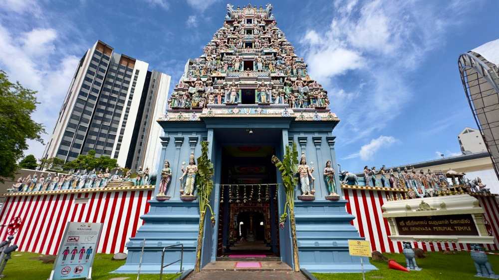Established in 1855, Sri Srinivasa Perumal Temple is one of Singapore's oldest Hindu temples.