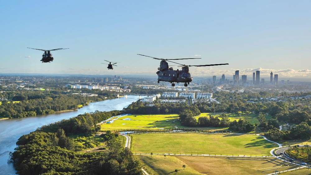 Aircraft from the RSAF participating in a joint mission with the United States’ 160th Special Operations Aviation Regiment at Exercise Talisman Sabre 2025 (XTS).