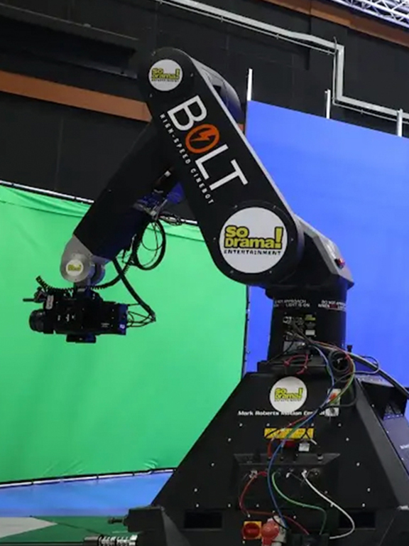 Bolt High-Speed Cinebot, a specialized robotic camera crane designed for rapid, precise motion control in filmmaking.