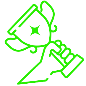 Purpose-driven work that packs a punch. Impact green icon
