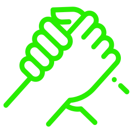Teamwork, team spirit and togetherness green icon
